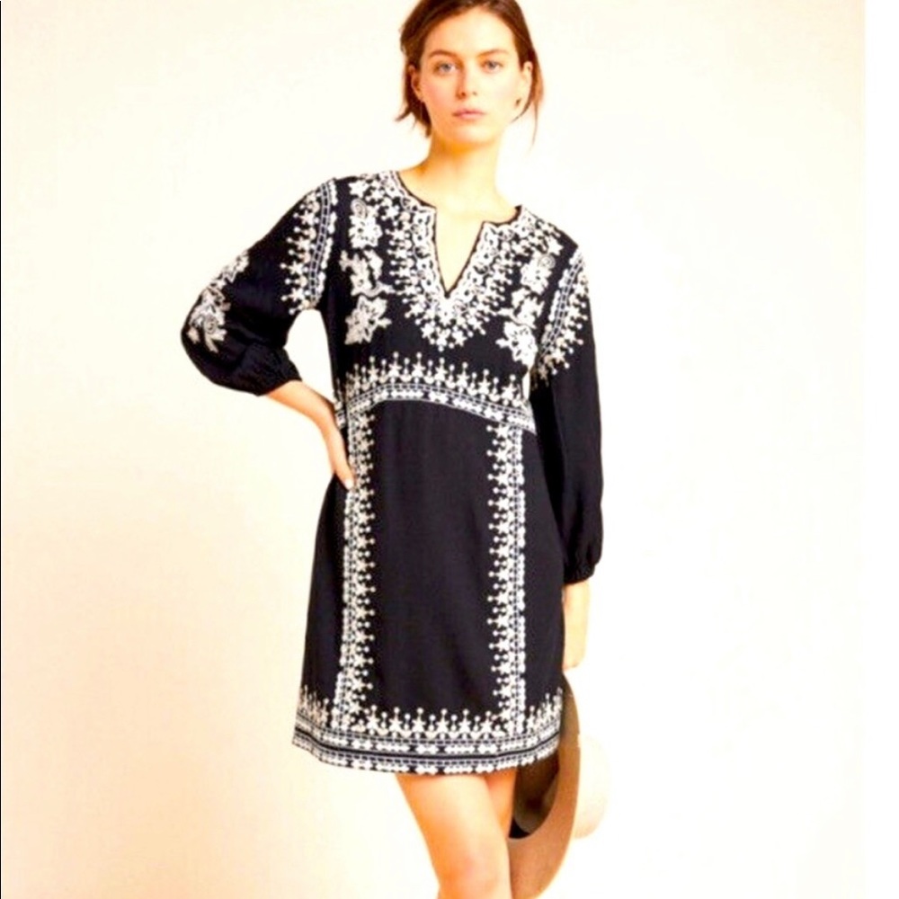 Maeve Anthropologie Shiloh Embroidered Tunic dress